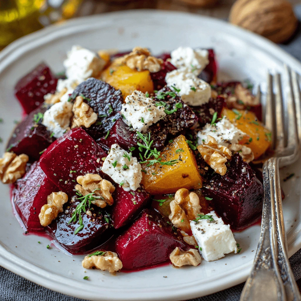 creamy beet and goat cheese salad