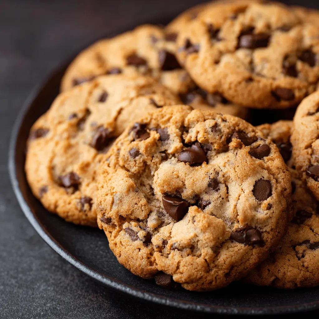 chocolate chip cookies in baking tray