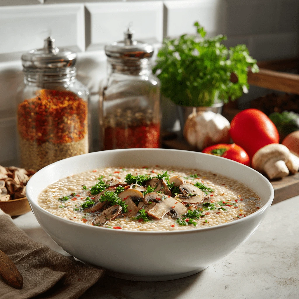 Creamy Mushroom Pearl Soup