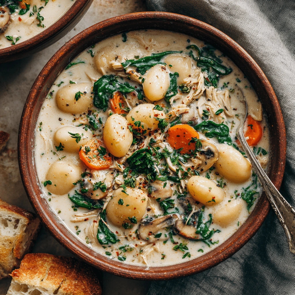 yummy vegan chicken gnocchi soup