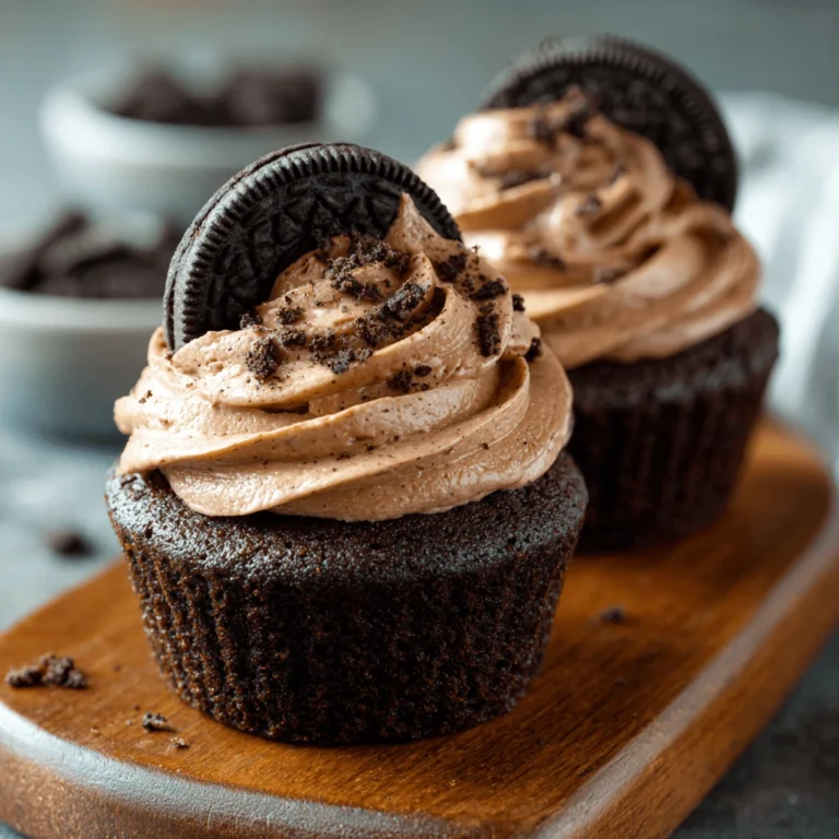 Creamy oreo frosting cupcake