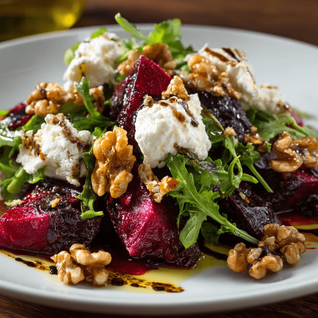 roated beet and goat salad