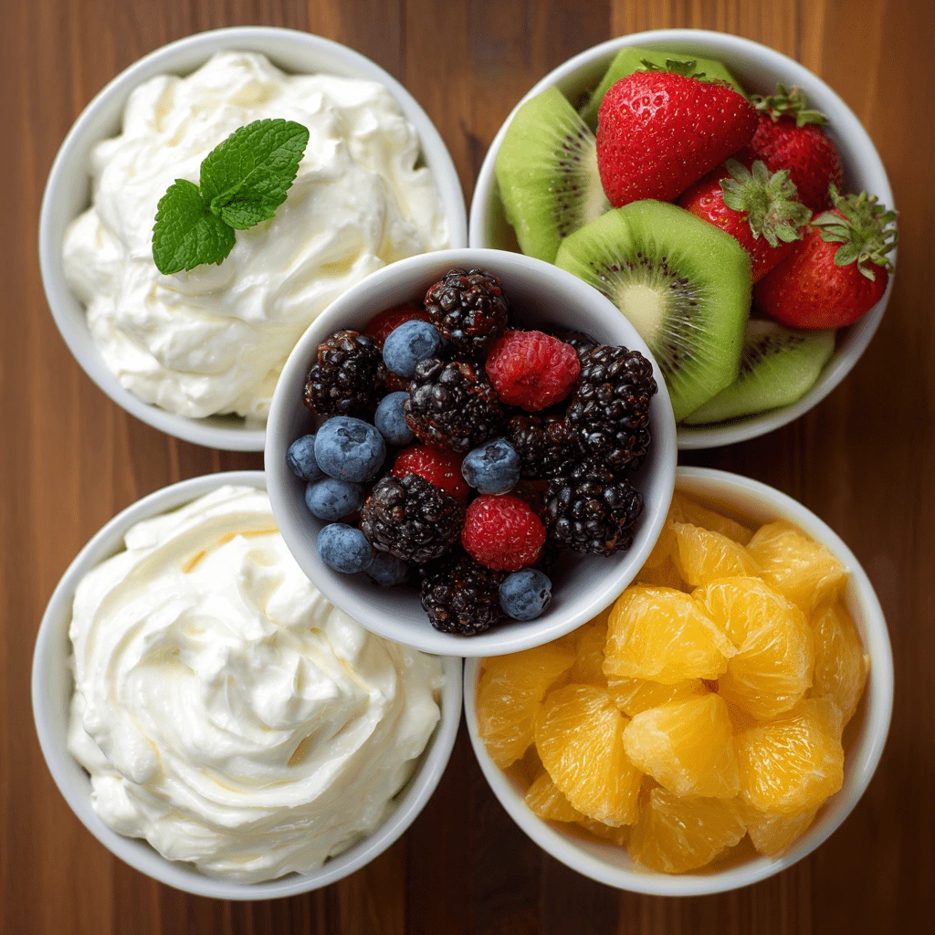 fruits and cream used in fruit fluff salad