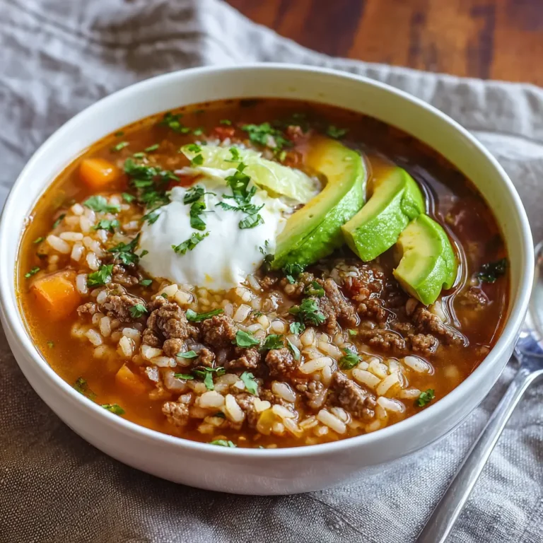 Mexican Beef & Rice Soup
