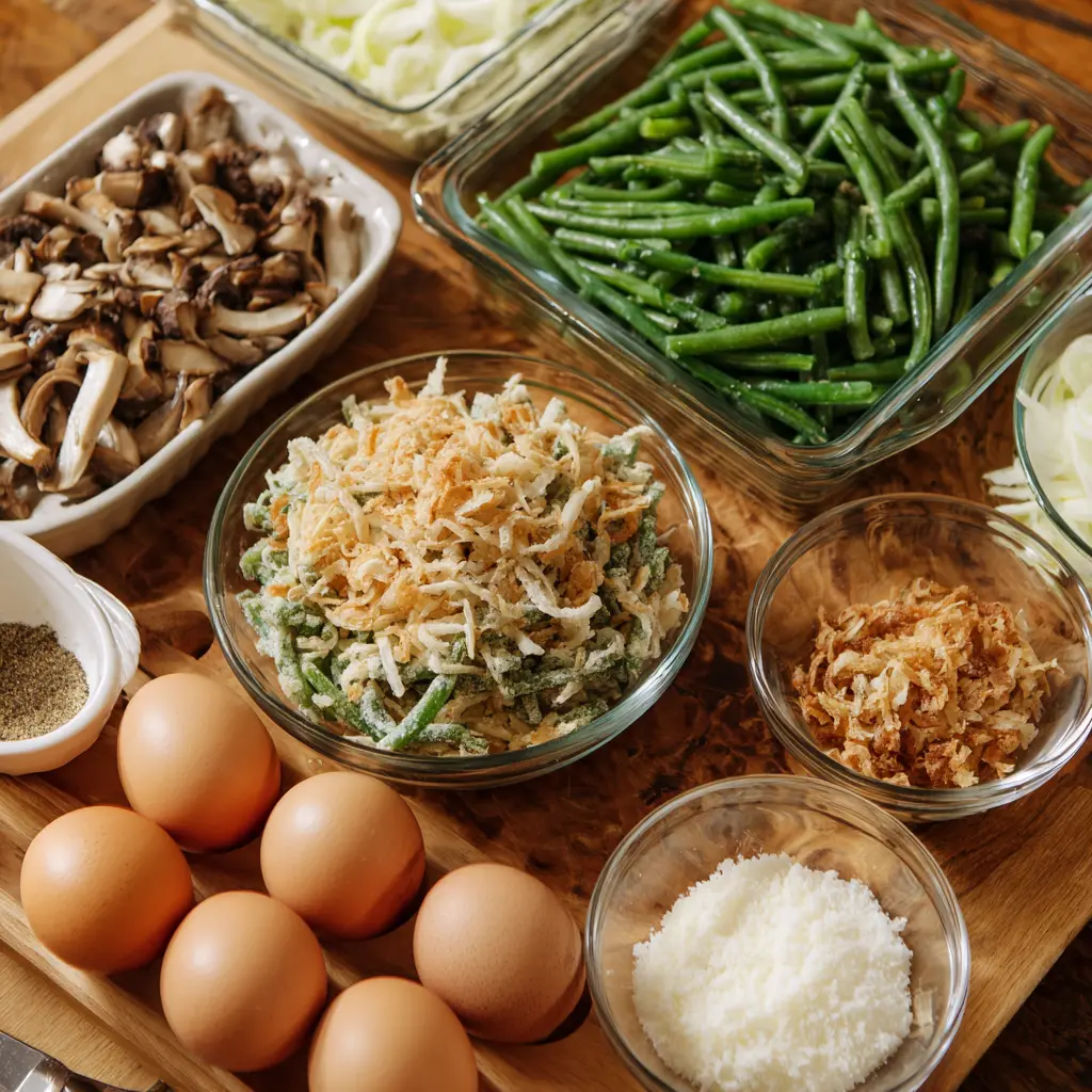 ingredients image of green bean casserole recipe
