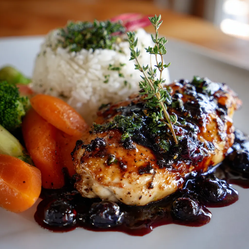 Blueberry Thyme Chicken That Feels Elegant, Savory, and Comforting 4 Blueberry Thyme Chicken served