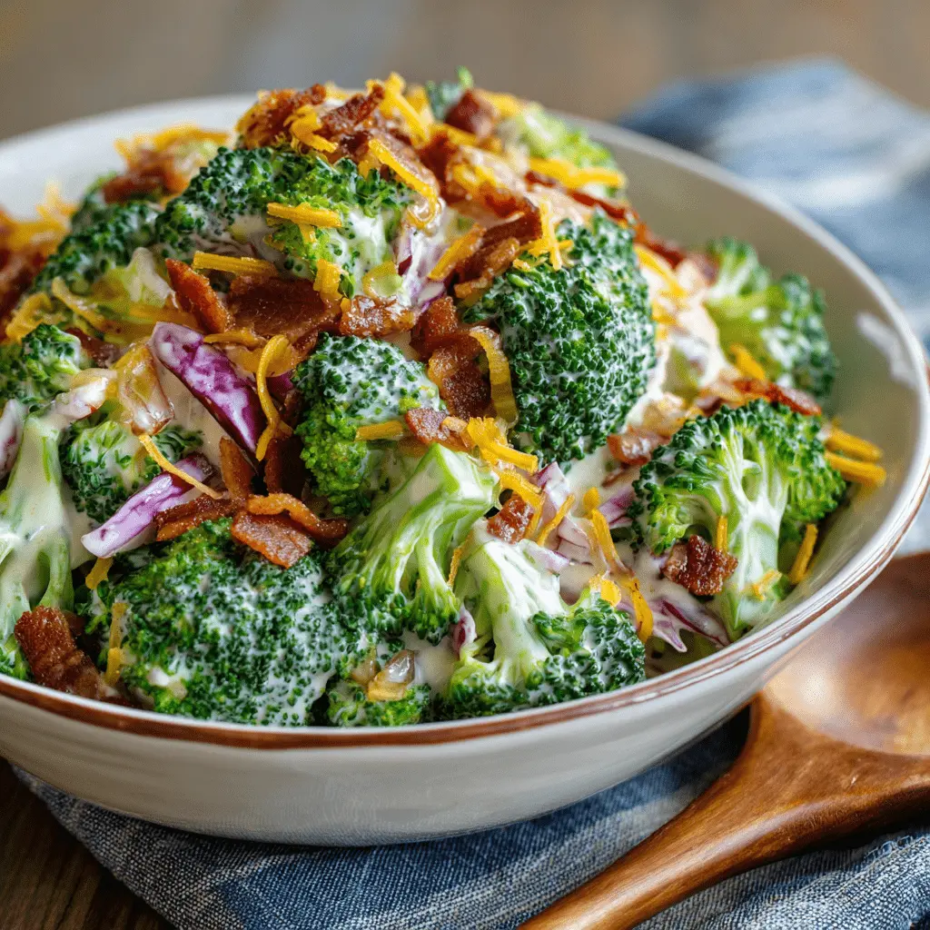Amish Broccoli Salad — A Crunchy, Creamy & Old-Fashioned Family Favorite! 4 Amish Broccoli salad ready to eat