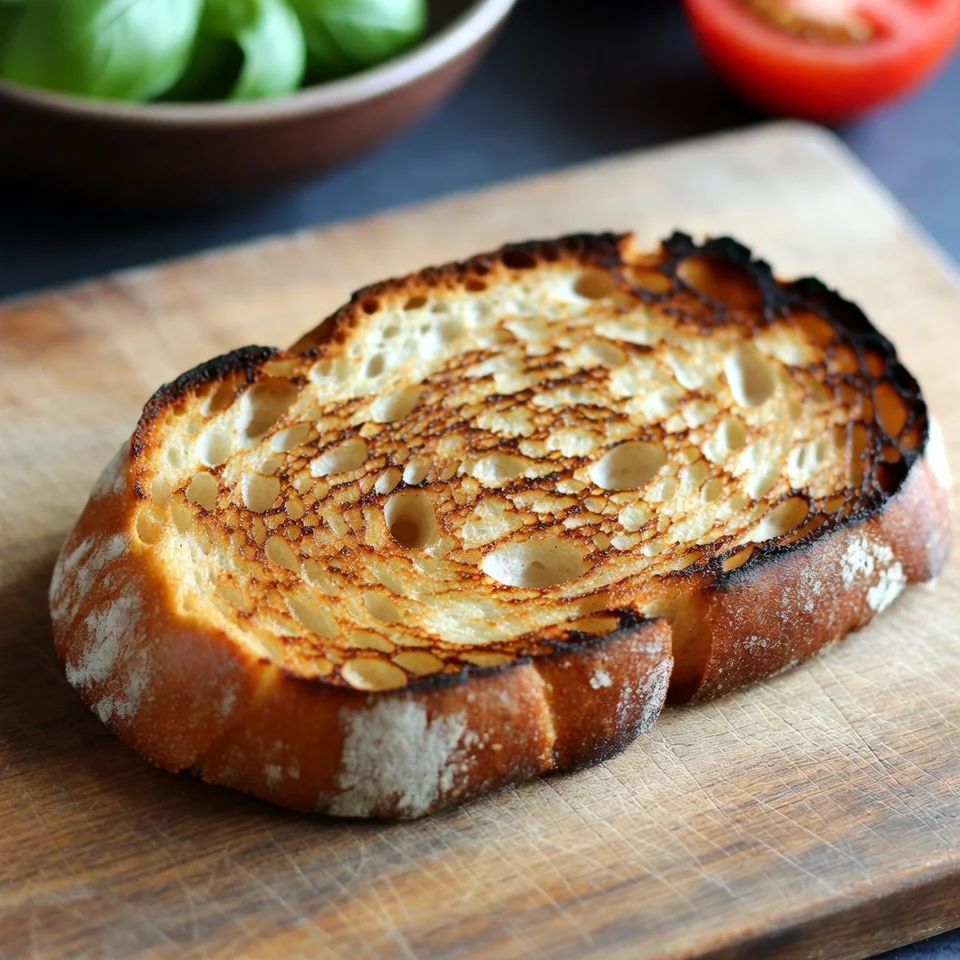 Toasted bread for burrata bruschetta