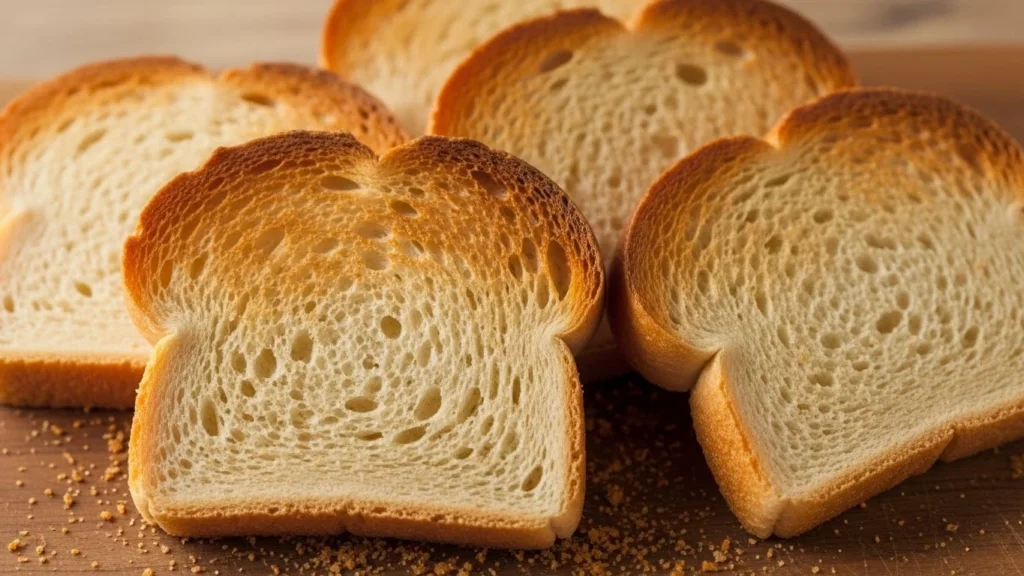 Toasted bread for burrata bruschetta