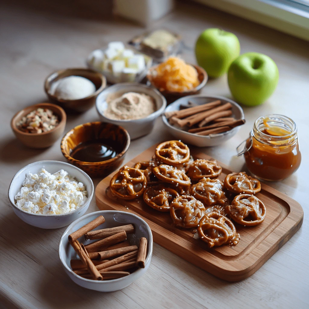 Delicious Caramel Apple Pretzel Bites Recipe 3 caramel apple pretzel bites ingredients
