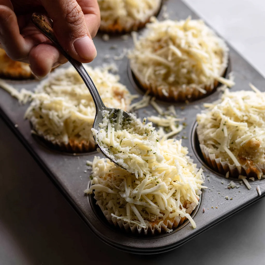 Mixing batter for cheese garlic muffins
