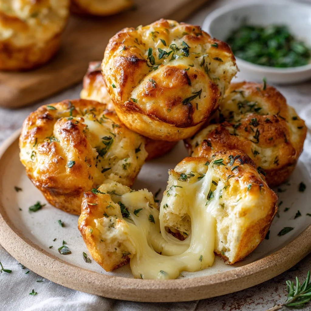 Cheesy pull apart garlic muffins