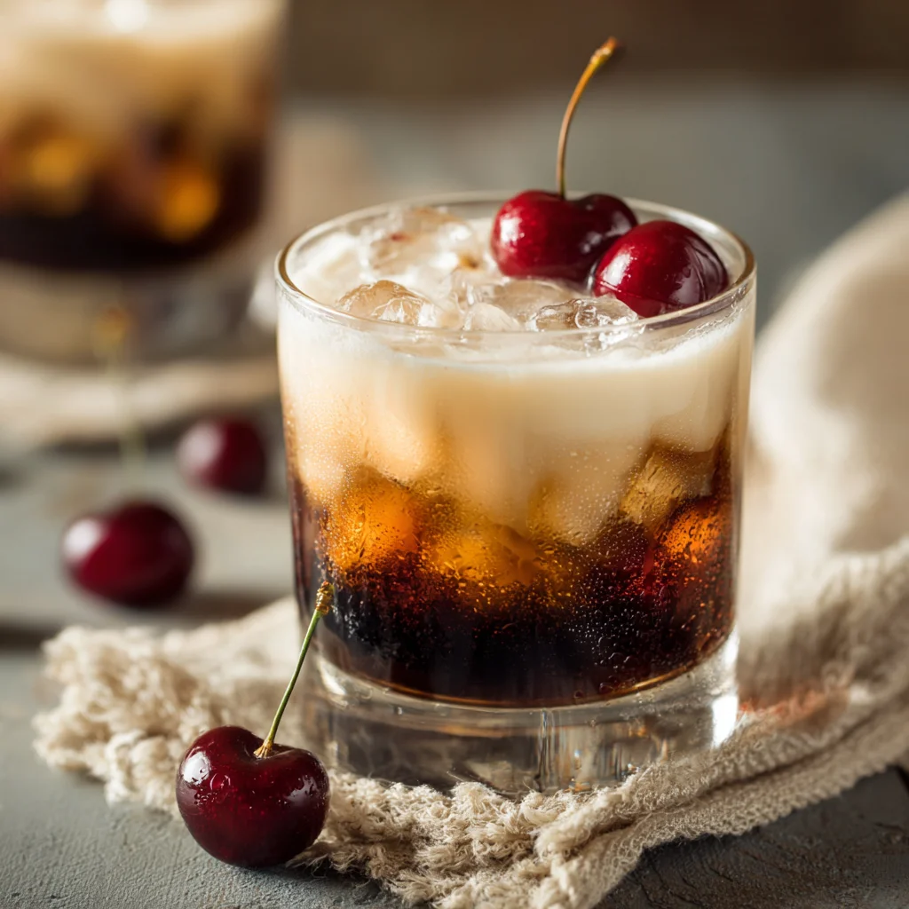 final serving Cherry White Russian Cocktail