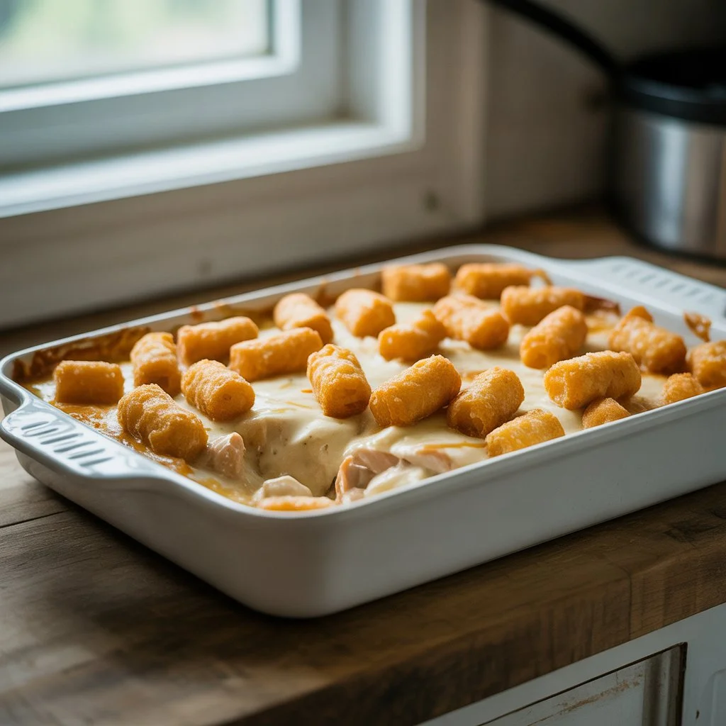 Chicken Alfredo Tater Tot Casserole 3 Chicken Alfredo Tater Tot Casserole