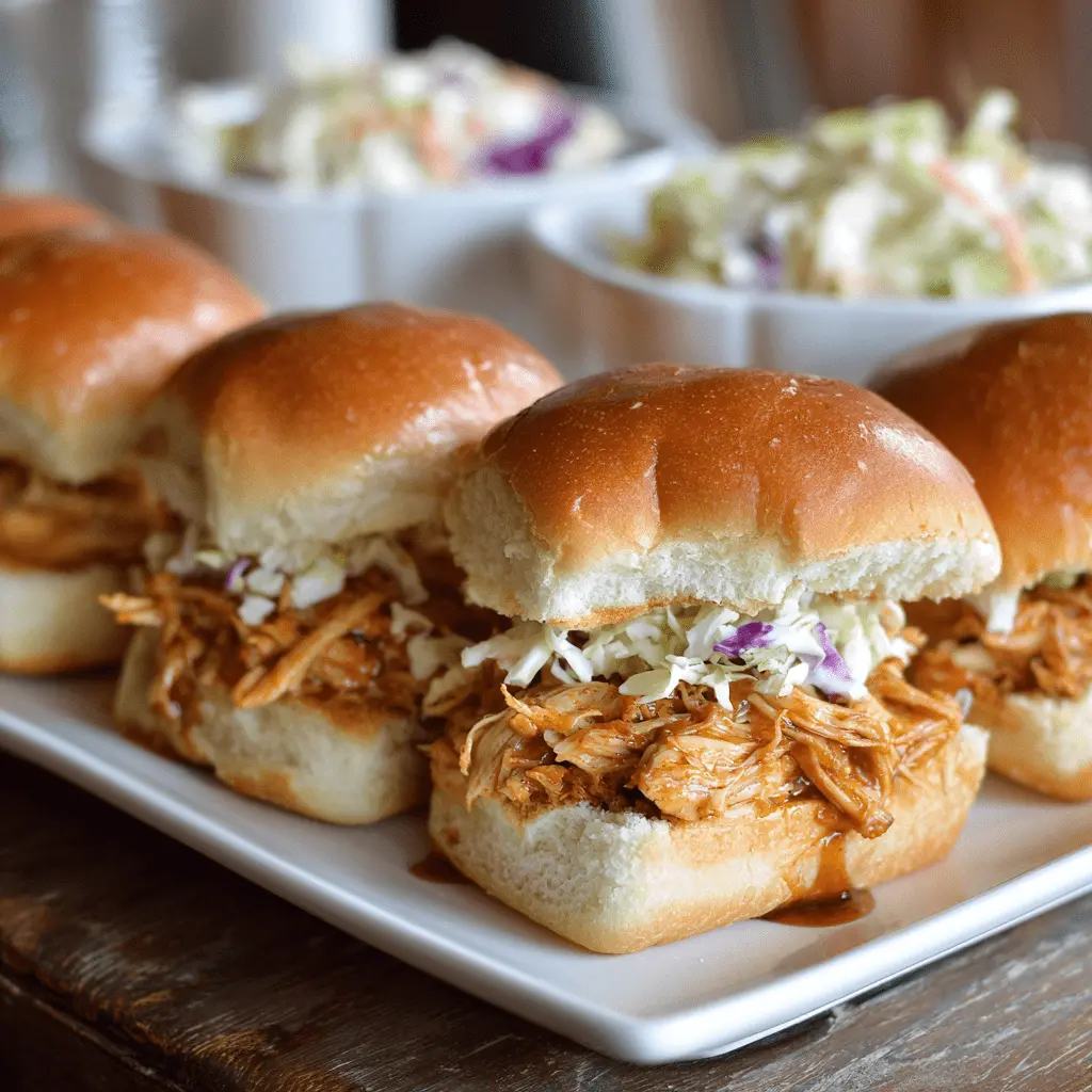  Crockpot Chicken Sliders in tray ready to eat