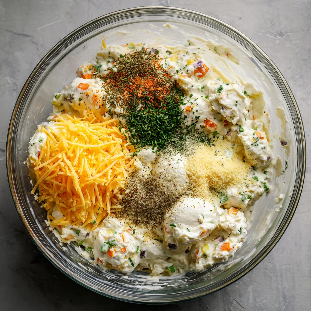 In a bowl, combine cottage cheese, eggs, shredded cheese, salt, pepper, and herbs. This mixture creates the creamy base that holds the cottage .