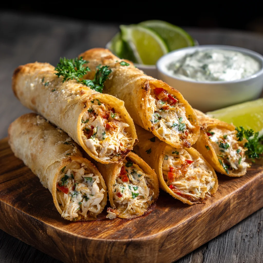 Cream Cheese Chicken Taquitos – Crispy, Creamy, and Irresistible 3 cream cheese chicken taquitos