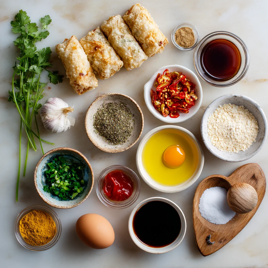 ingredients used in Crispy Nacho Egg Rolls