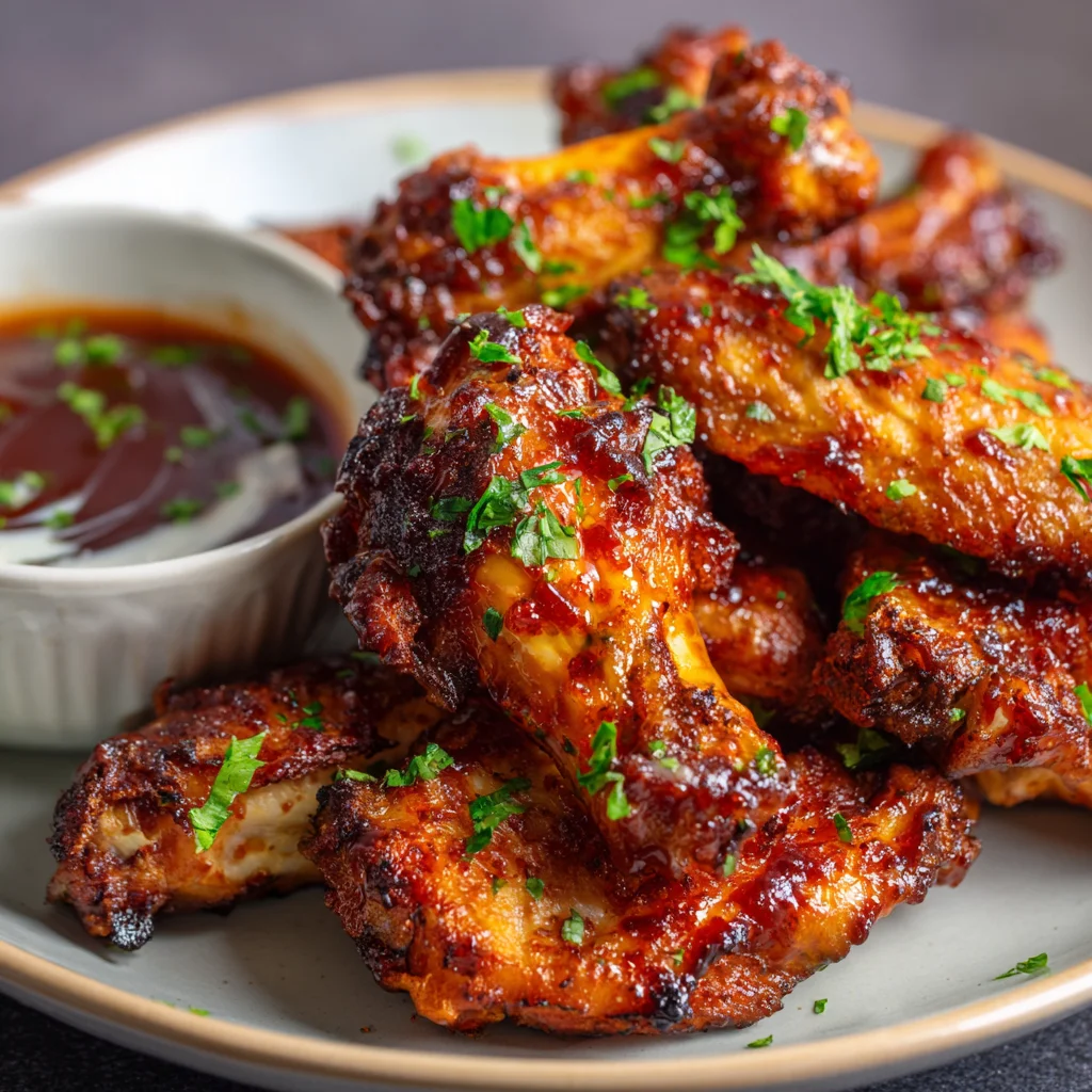 Crispy Oven Baked Honey BBQ Chicken Wings