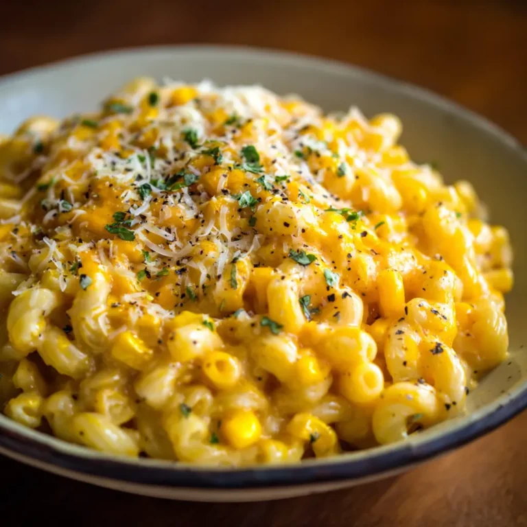 Crockpot Cheesy Sweet Corn Pasta