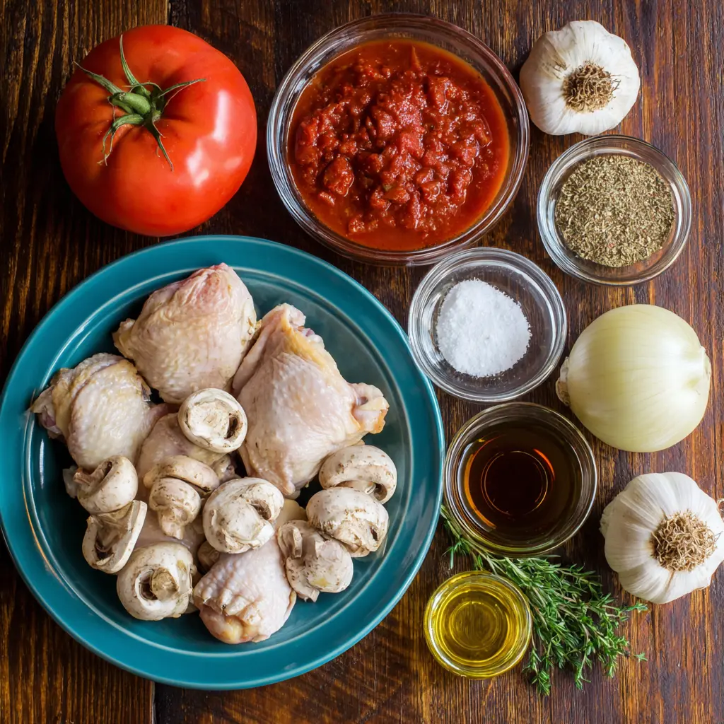 Slow-Cooked Crockpot Chicken Cacciatore 3 Crockpot Chicken Cacciatore ingredients