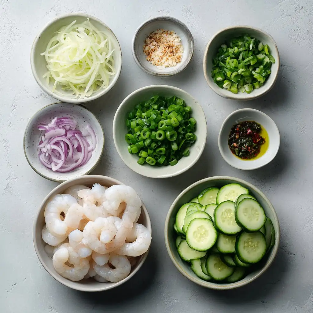 Cucumber Shrimp Salad ingredients