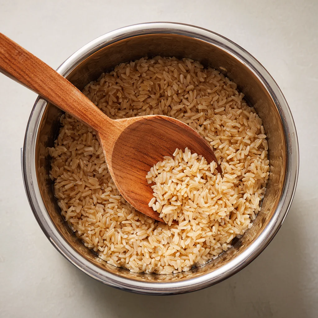 Instant Pot Brown Rice Recipe – Fluffy, Reliable, and Perfect Every Time 3 Rinsing brown rice before cooking in instant pot