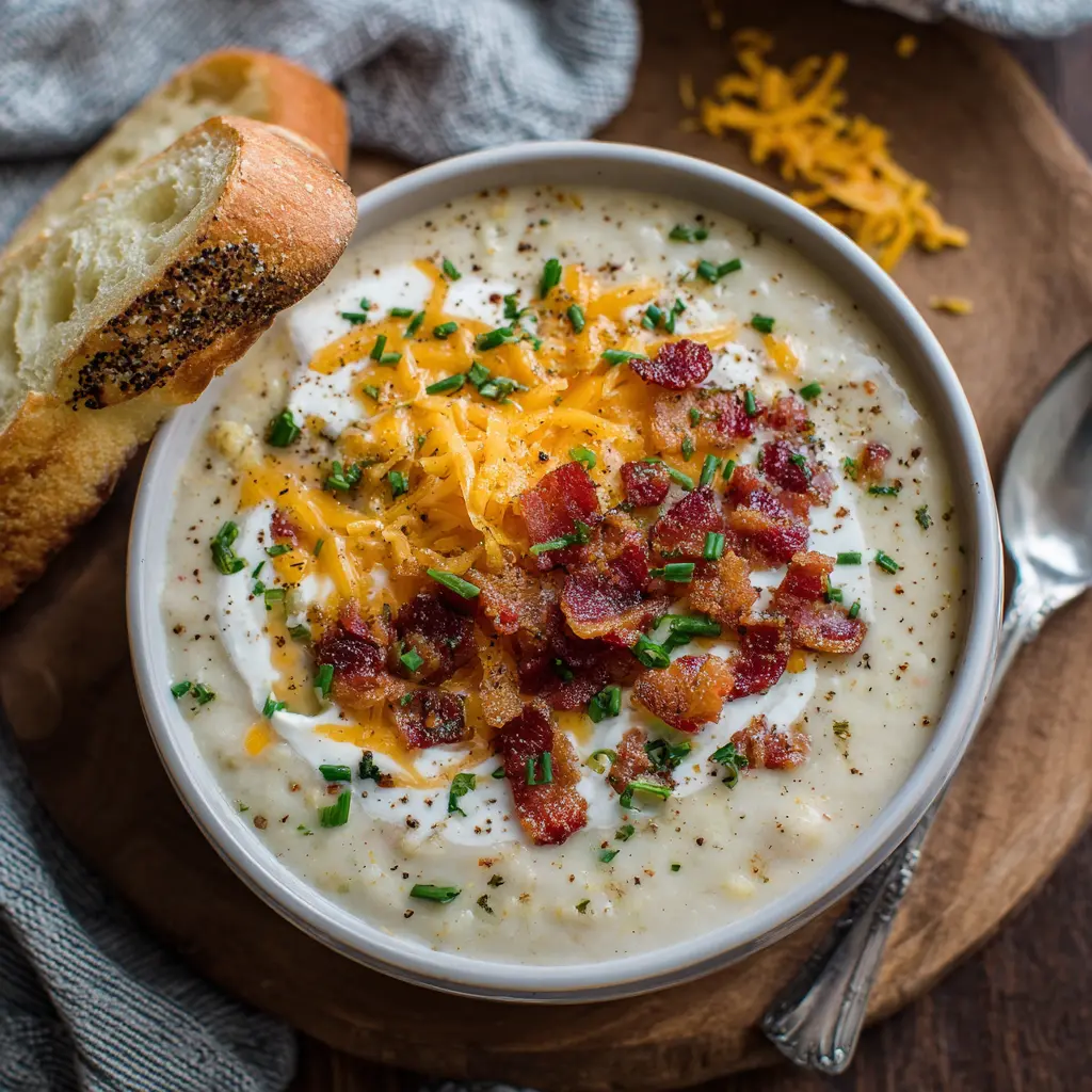 Slow Cooker Loaded Baked Potato Soup 2 Slow Cooker Loaded Baked Potato Soup