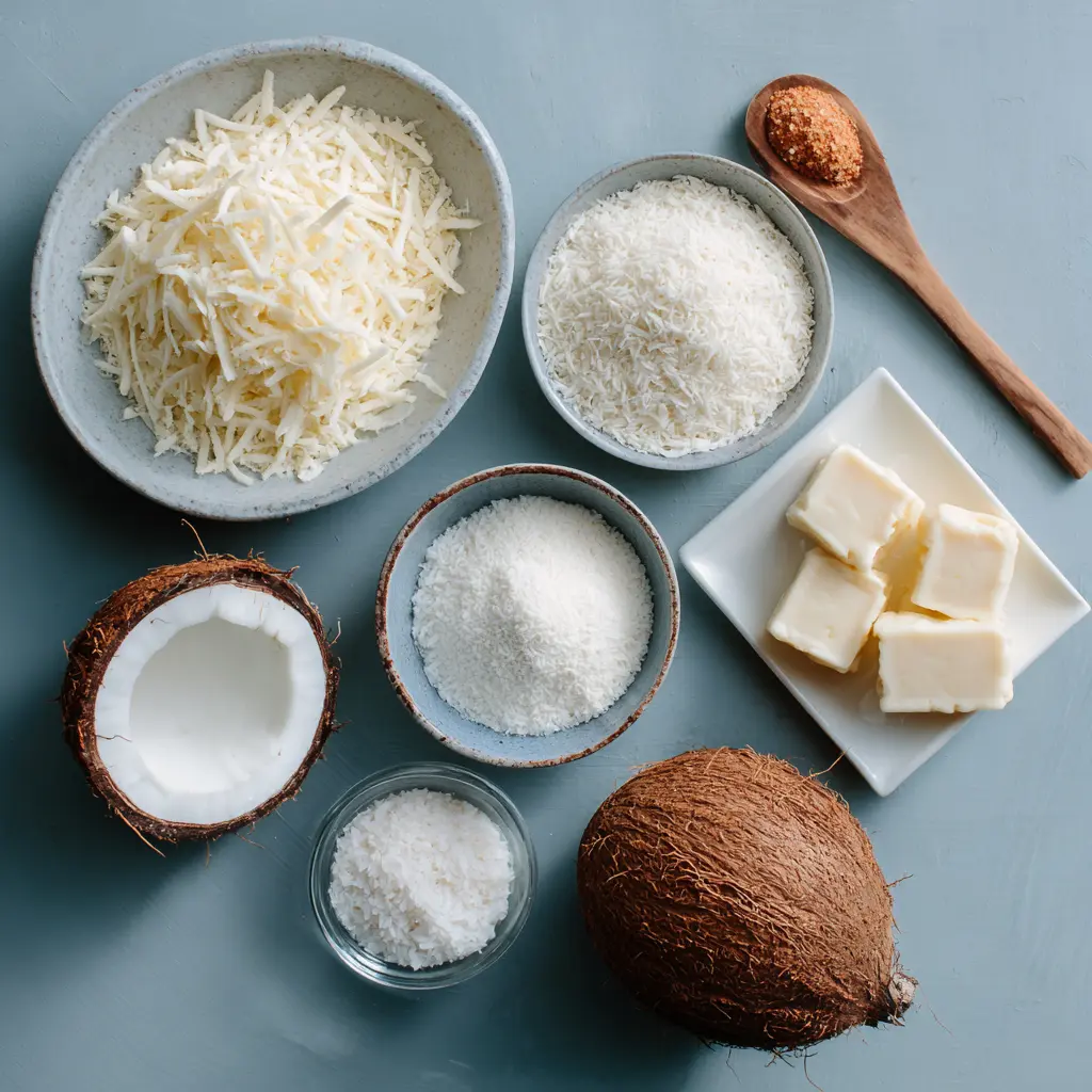 ingredients of Low Carb Coconut Bars