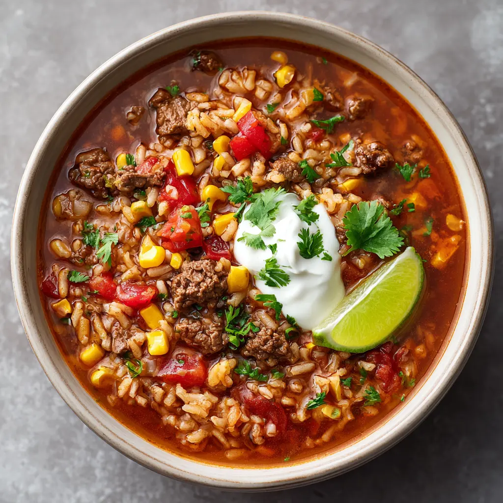 Mexican Beef and Rice Soup 4 Mexican Beef & Rice Soup