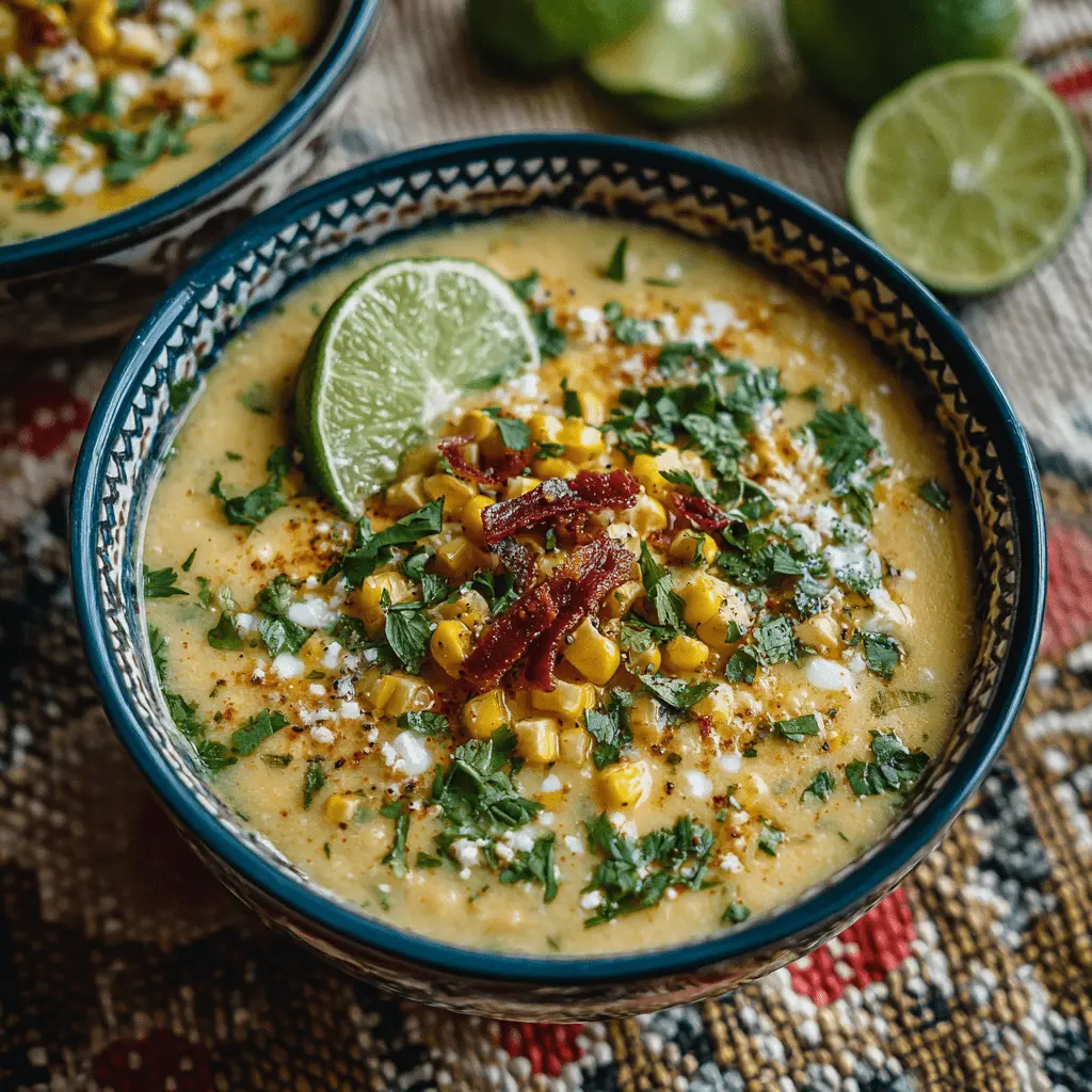 Creamy Mexican Street Corn Soup You’ll Crave 2 picture of Mexican Street Corn Soup ready to eat