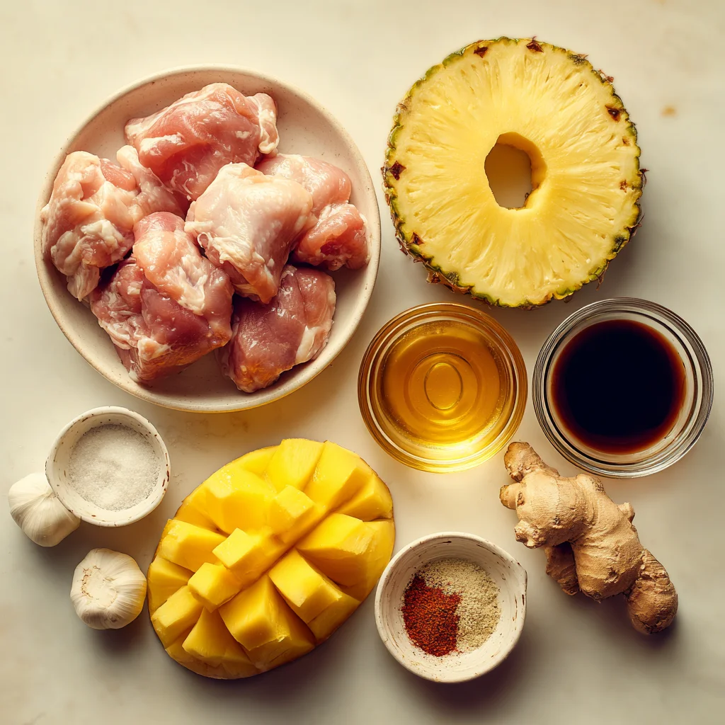 Pineapple Mango Glazed Chicken – Sticky, Tropical, and Full of Sunshine Flavor 2 Ingredients Pineapple Mango Glazed Chicken