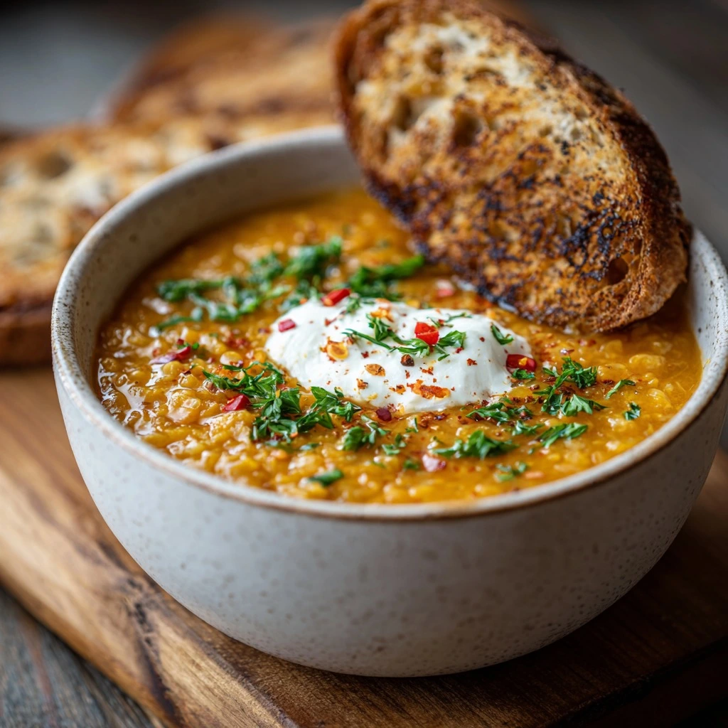 Comforting Red Lentil Soup 4 RED LENTIL SOUP