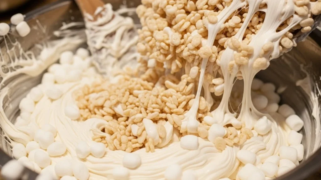 Melting marshmallows for rice krispie treats