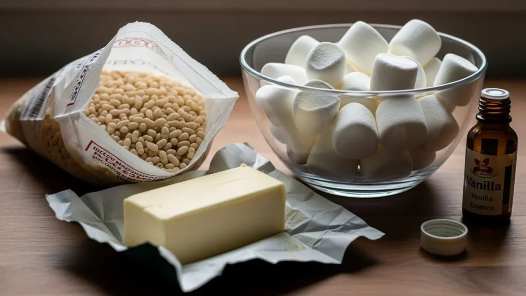 Ingredients for rice krispie treats recipe