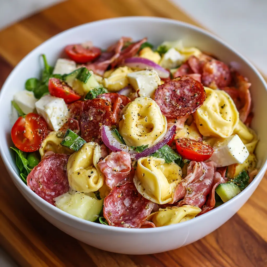 Flavor-Packed Salami Mozzarella Tortellini Salad 2 Salami Mozzarella Tortellini Salad