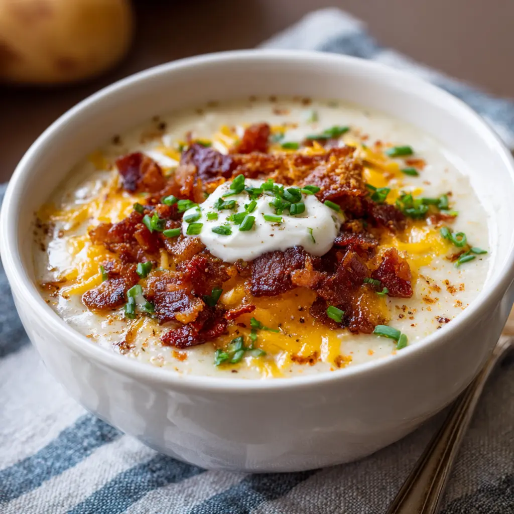 Slow Cooker Loaded Baked Potato Soup 4 Slow Cooker Loaded Baked Potato Soup