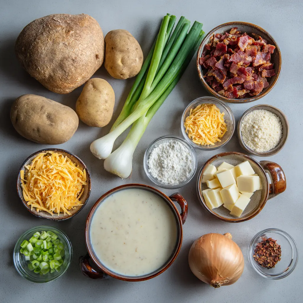 Slow Cooker Loaded Baked Potato Soup 3 Slow Cooker Loaded Baked Potato Soup Ingredients