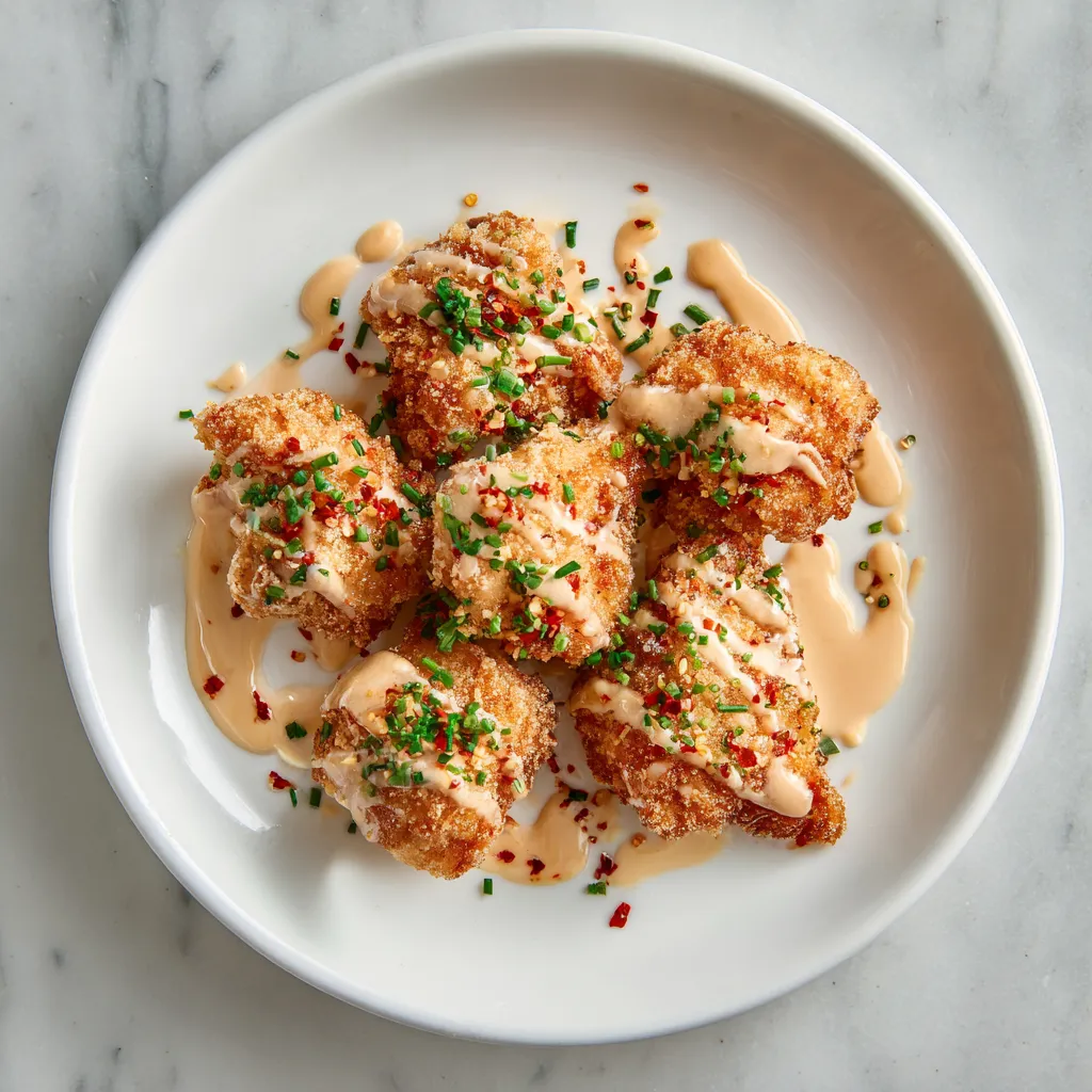 Ultra realistic bang bang chicken served