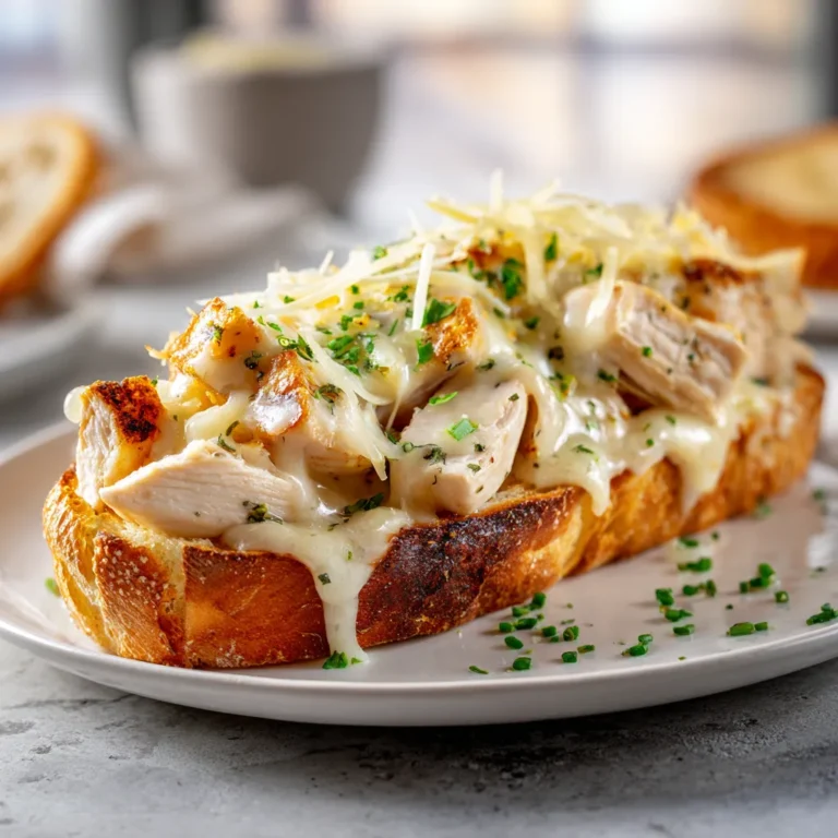 Chicken Alfredo Garlic Bread That’s Creamy, Cheesy, and Completely Irresistible 2 Chicken Alfredo Garlic Bread
