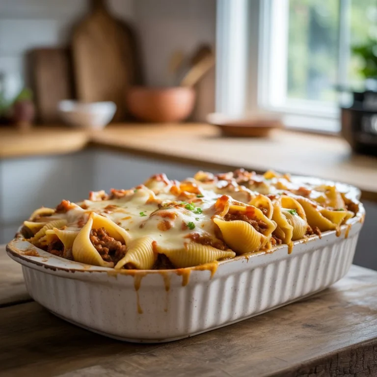 Creamy Beef Shell Casserole