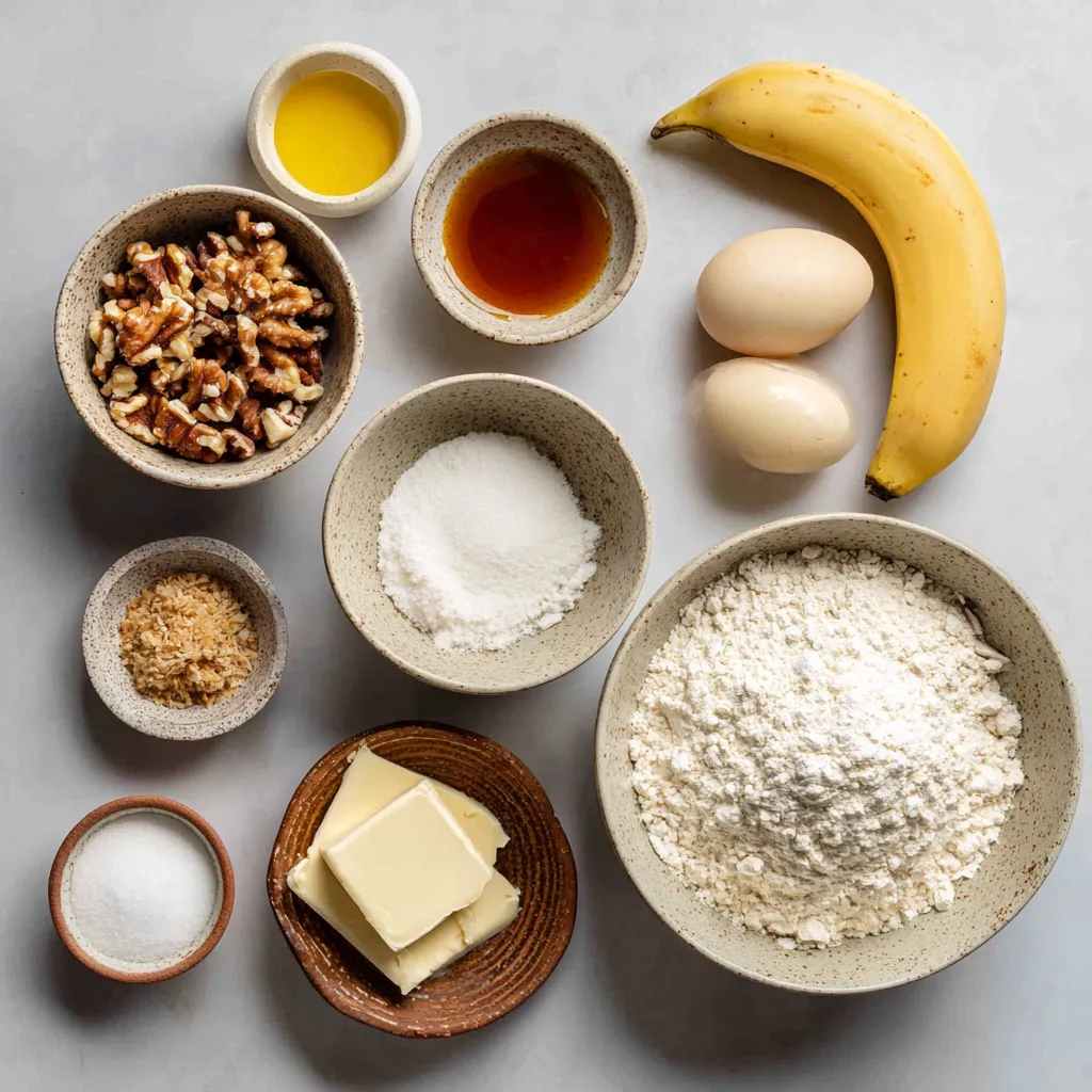 Banana Nut Bread Recipe ingredients
