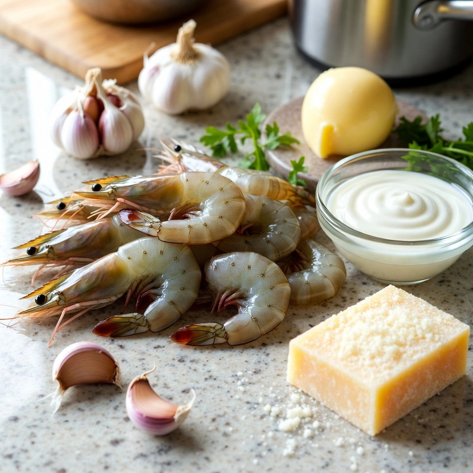ingredient of Creamy Garlic Shrimp Sauce