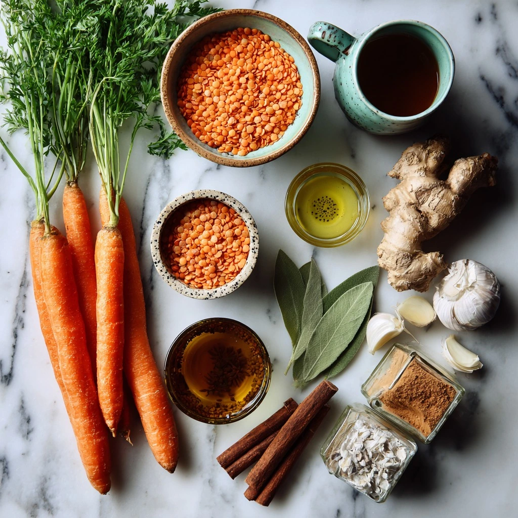Comforting Red Lentil Soup 2 RED LENTIL SOUP ingredients