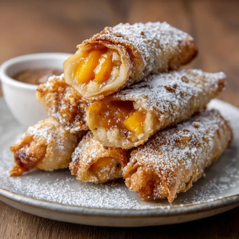 Peach Cobbler Egg Rolls