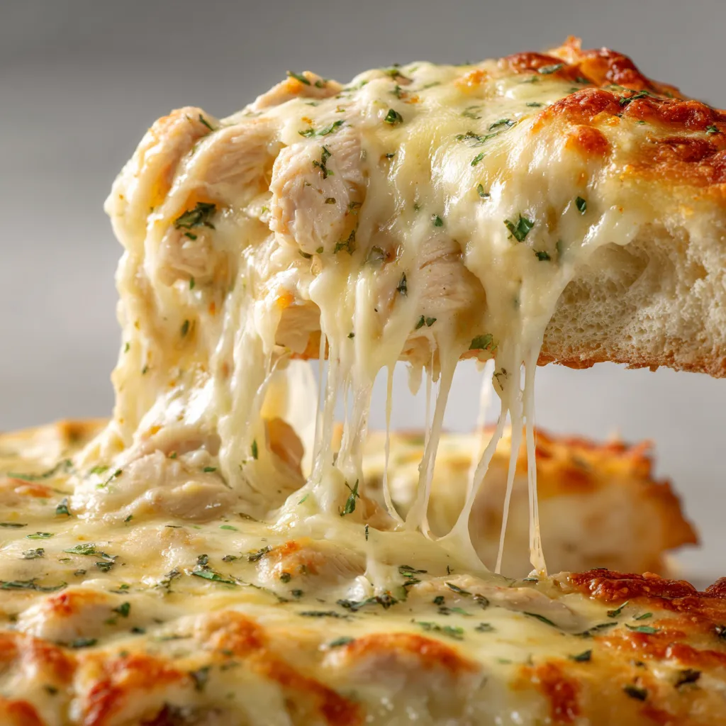 Chicken Alfredo Garlic Bread