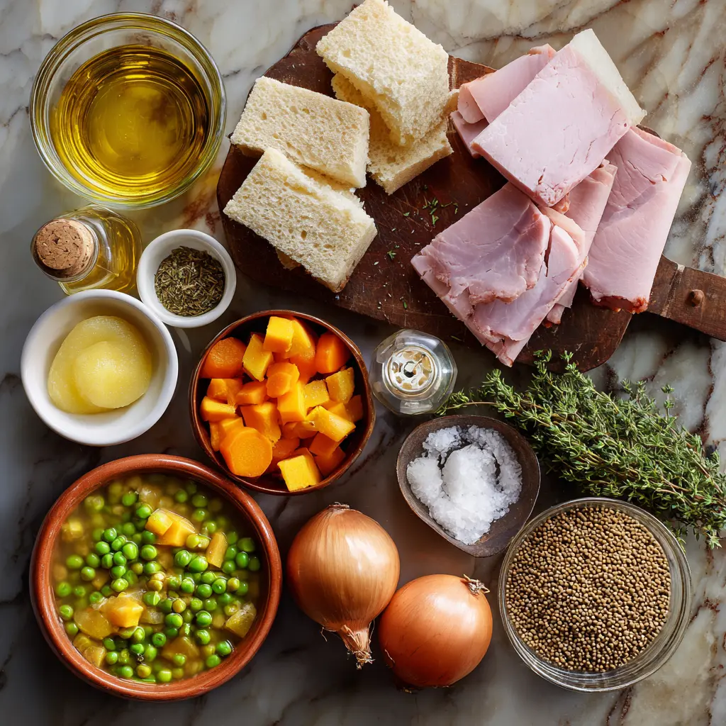 Split Pea Soup with Ham 3 Split Pea Soup with Ham ingredients