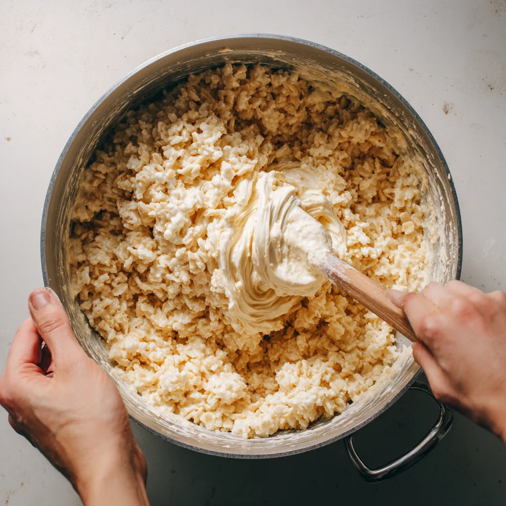 Fold in Cereal  banana marshmallow mixture