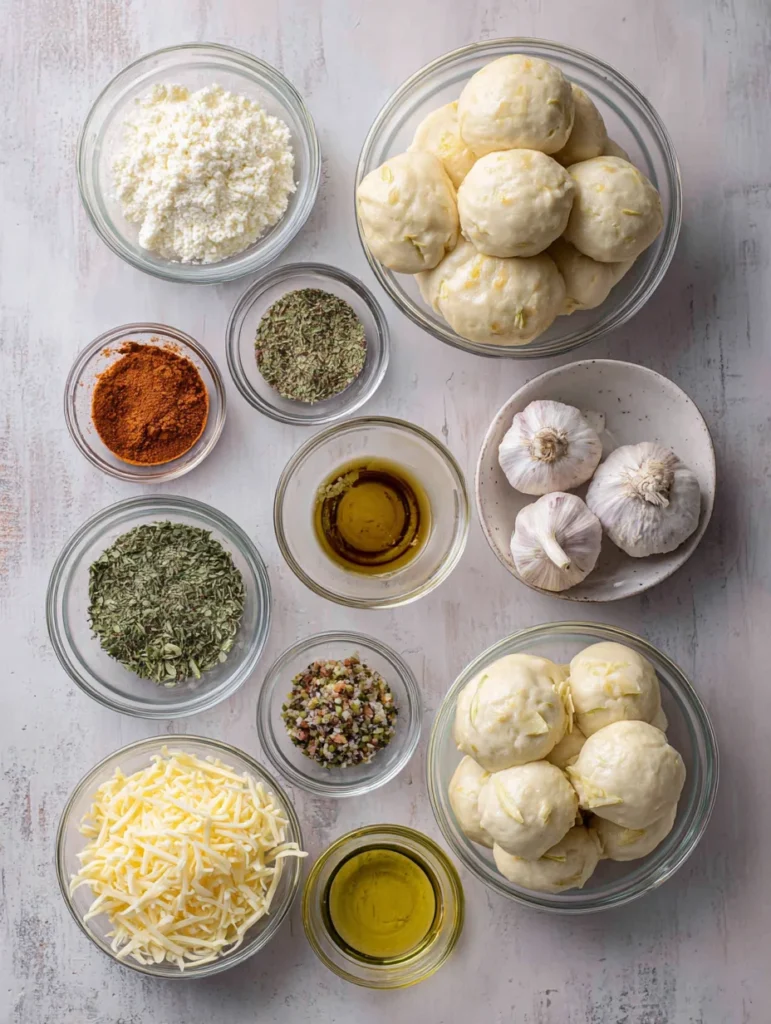 Cheesy Stuffed Garlic Bread Pull Apart Rolls – Gooey, Golden, and Impossible to Resist 2 Ingredients Cheesy Stuffed Garlic Bread Pull Apart Rolls