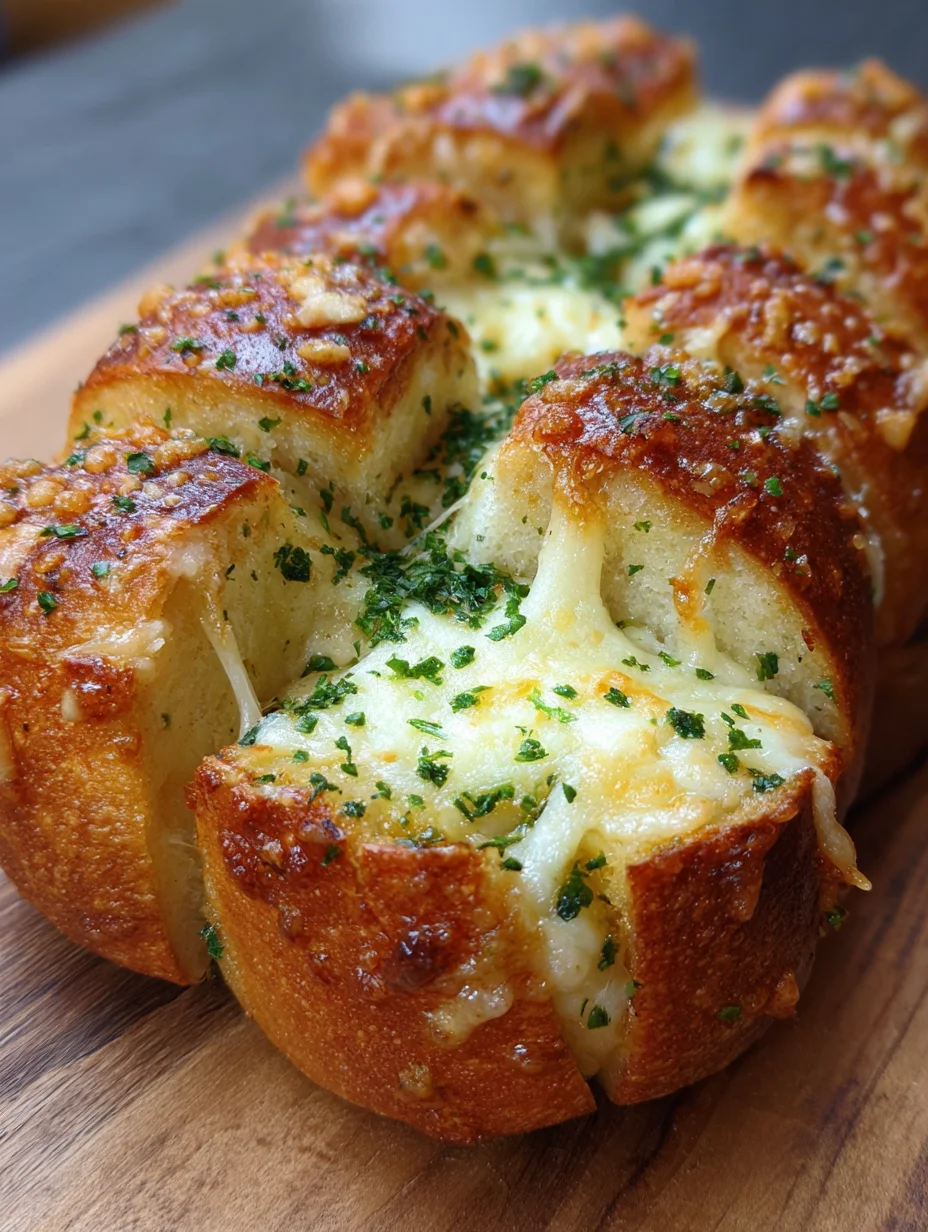 Cheesy Stuffed Garlic Bread Pull Apart Rolls – Gooey, Golden, and Impossible to Resist 6 Cheesy Stuffed Garlic Bread Pull Apart Rolls